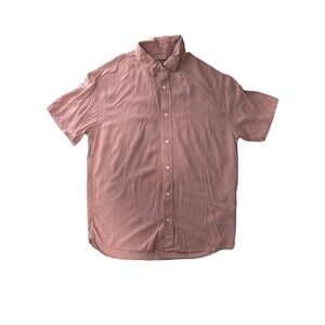 Slate & Slone Pink Men's Short Sleeve Button-Down Collar Slim Fit Shirt Medium